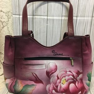 Anna by Anuschka Genuine Leather Shoulder Bag Hand-Painted Original Artwork